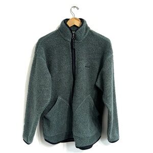 Vintage 90s Nike Fleece Sherpa Jacket full zip high collar hand pockets